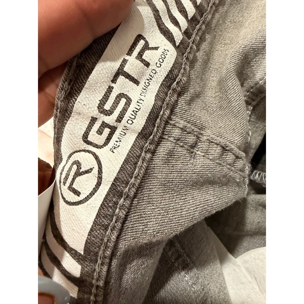 #B27 GSTR Distressed Denim Jeans Sz.‎ 46 Grey Ripped Straight Leg Stretch Pants